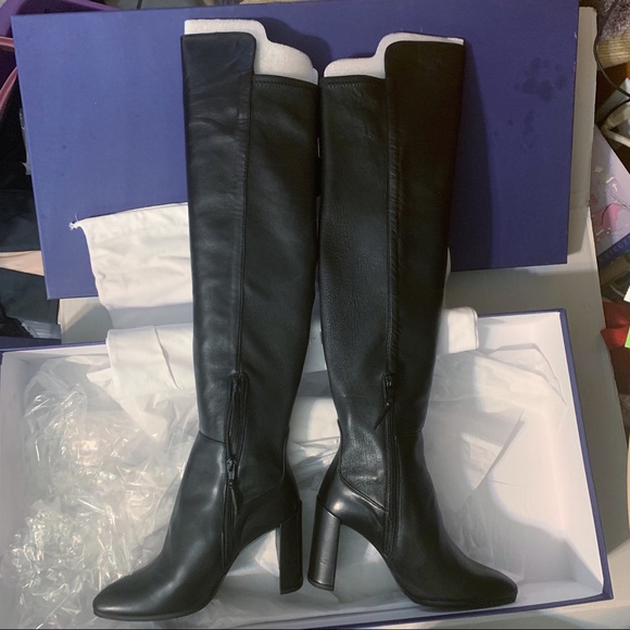 NWT Stuart Weitzman Allhyped Stretch Leather Boots - Picture 3 of 7